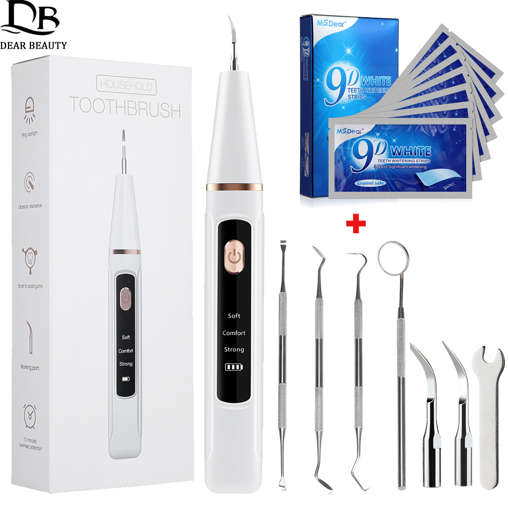 Teeth Whitening Strips - Ultrasonic Dental Calculus Remover And 9D