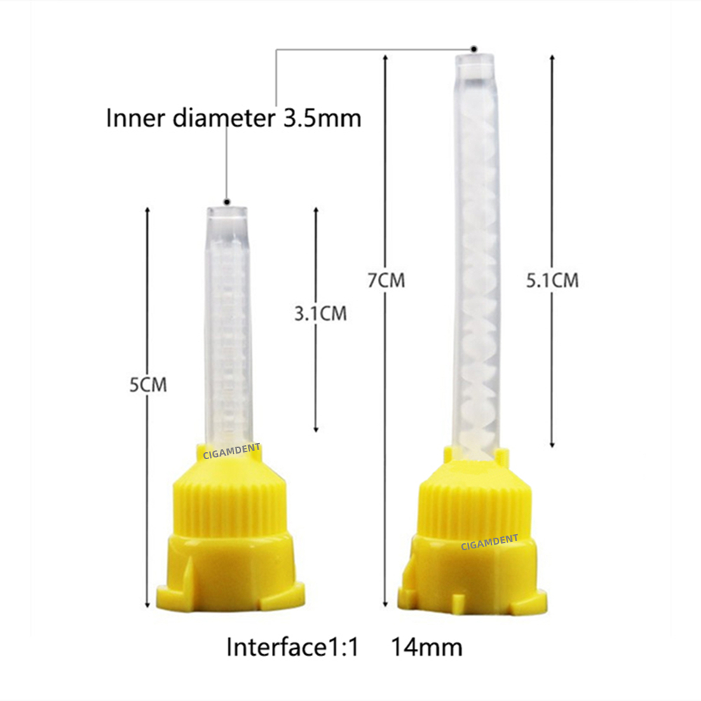 Teeth Whitening Gel Syringes - 50pcs Dental Intraoral Impression Mixing Tips