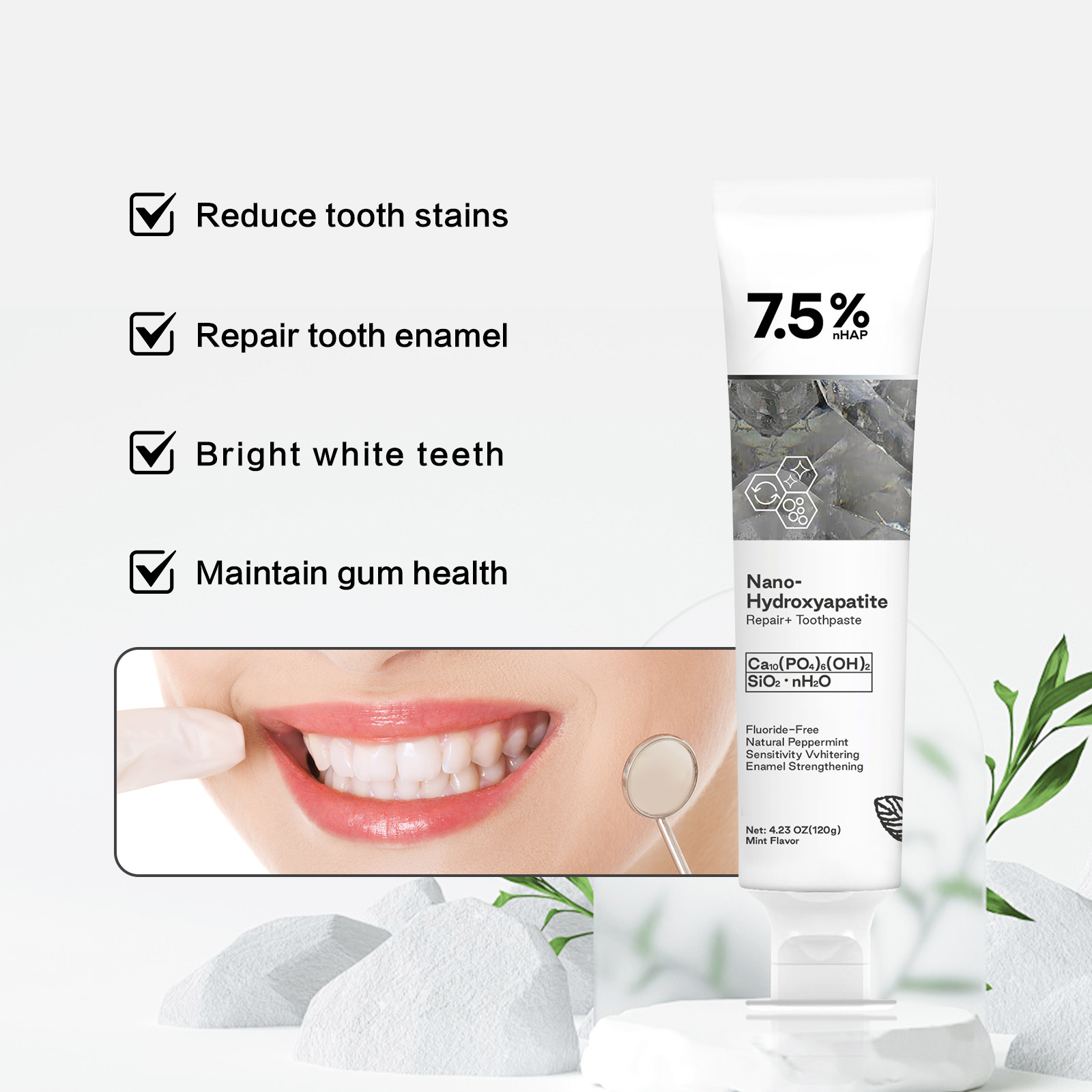 Nano Hydroxyapatite Toothpaste - огляд і ціна Teeth Whitening With Hydrogen Peroxide